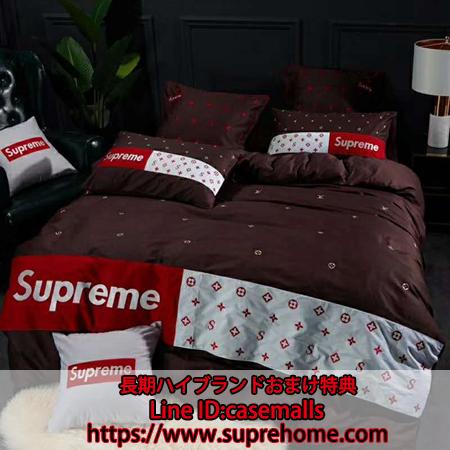 Supreme Lv ブランド 寝具 四点セット ベッドシーツ 布団カバー ピローカバー