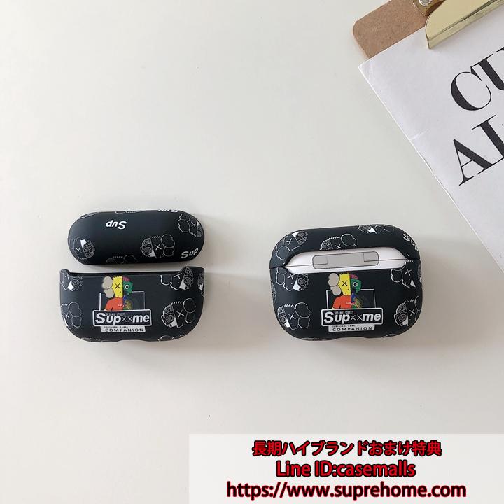 Supreme コラボ Kaws Airpods Pro ケース 無線 定番落書き イヤホンケース Airpods Pro Case アニメ風 流行れ 個性 創意デザイン 人気 オリジナル トレンド エアーポッズケース メンズ レディース